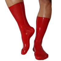 Latex Socken Aus Rubber In Rot, EinheitsgrößE