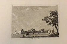 1800  B/W ENGRAVING PRINT NETLEY ABBEY HANTS 20CMS X 15CMS P1979