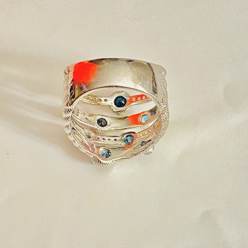 Judith Ripka Sterling Silver 925 Blue Topaz Gemstone Ring Stackable Size 6 - Bild 24 von 24