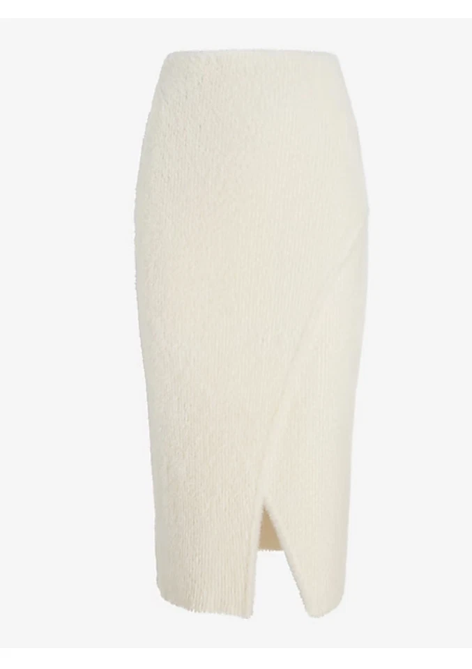 Falda lápiz Express para mujer de piel difusa midi marfil talla XL NUEVA Foto 4 de 4