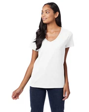 Hanes Ladies Perfect-T V-Neck Stylish T Shirt Casual Plain T-Shirt - S04V