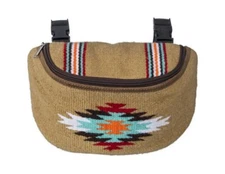 Tough 1 Saddle Pouch Zip Top Strap Clips Hand Woven Pattern 61-8082