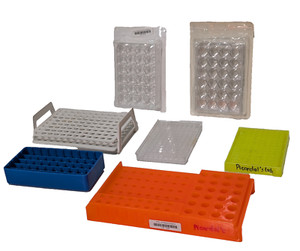 Lot of 7: Asstd Laboratory Vial Test Tube Rack Trays, Lab Tissue Culture Plates
