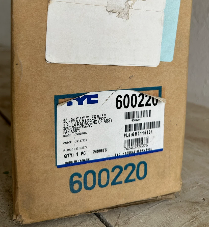 Radiator Cooling Fan For 1990 91 92 93 1994 Chevrolet Cavalier Sunbird 2.2L W/AC - Image 3 of 4