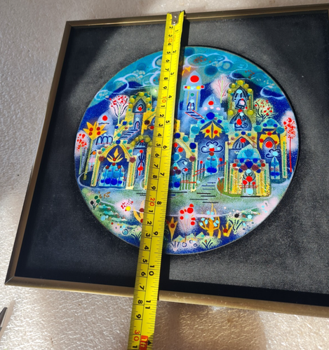 Agi Vardi Painted Enamel on Copper Art Plaque - Givat Israel, Jerusalem - Foto 12 di 12