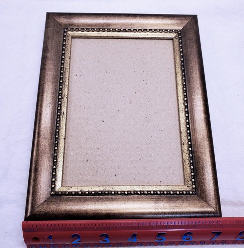 2 Cornici Vintage Albero Verde Galleria Ornate Oro Antico 5x7 MCM Design Cavalletto - Foto 5 di 9