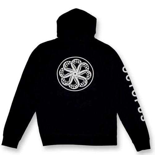 Pulpo - Sudadera con capucha con logotipo masivo negro tirón para hombre X grande extra grande X - Imagen 2 de 3