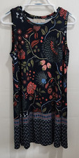 Loft Women's Sleeveless Round Neck Shift Dress Multicolor Floral Size Small