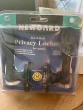 NewGard  Bed and Bath Privacy Lockset Lever - Satin Nickel