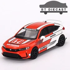 MINI GT 2023 HONDA CIVIC TYPE R PACE CAR 1/64 DIECAST WHITE / RED MGT00686