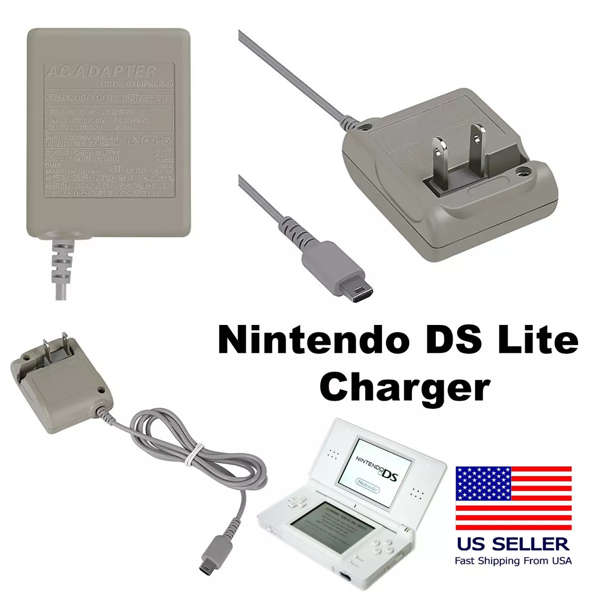 Charger Power Supply Compatible for Nintendo Dsi XL 3DS Charge Battery