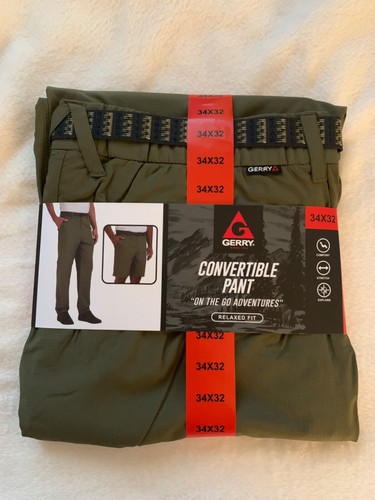 GERRY Men Convertible Pants Choose SZ & Color Relaxed Fit Belted Outdoor Hiking - Picture 30 of 35