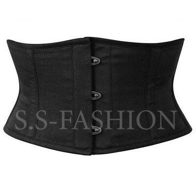 Cotton Underbust Waist Trainer Waspie Cincher Tight Lacing Steel Boned  Corset UK