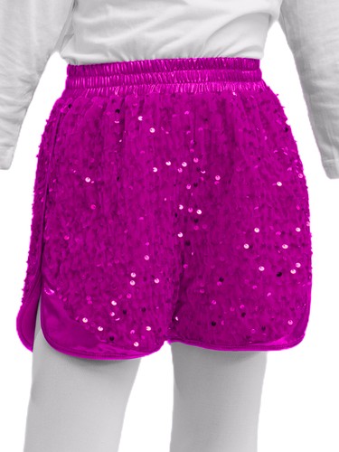 Kids Girls Shorts Jazz Costume Shiny Dancewear Cheerleading Sparkling Sports - Picture 87 of 90
