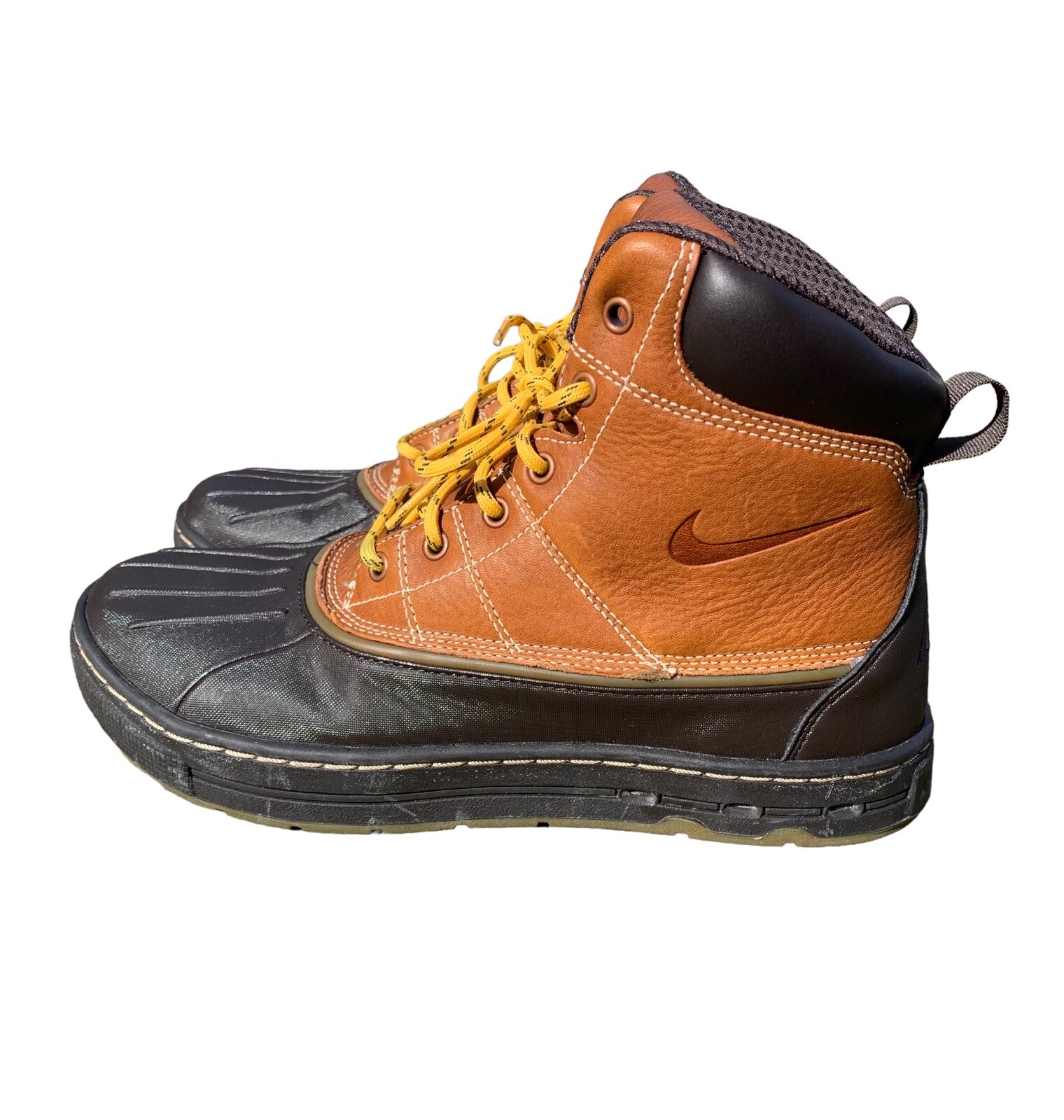 NIKE ACG WOODSIDE Brown Leather DUCK BOOTS Men’s Siz… Gem