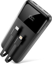 40000mAh Power Bank with 22.5W Fast Charging, Built-in 2 Output Cable, for iPhon