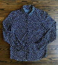 APC button down Paul Cotton Velvet Corduroy Floral print shirt M medium