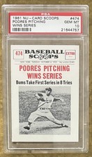 1961 Nu-Card Scoops Podres Pitching Wins Series #474 PSA 10 pop 5 