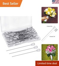 Durable 100 Corsage Pins with Teardrop Pearl Head for Flower Arrangements