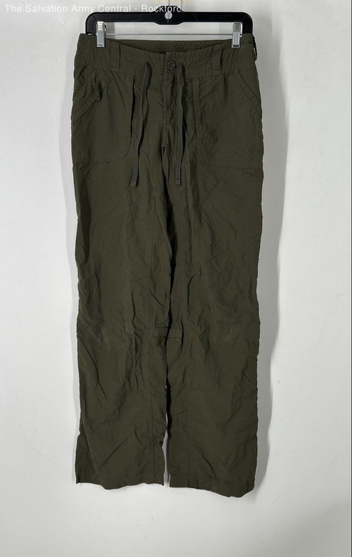 The North Face Womens Green Pockets Drawstring Roll Up Hiking Pants Size 4