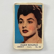 Ingrid Bergman 1952 Dutch Gum Serie B #156 Vintage Trading Card