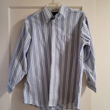 Croft Barrow Wrinkle Resistant Classic stripe L 16.5 32/33 Oxford Dress Shirt