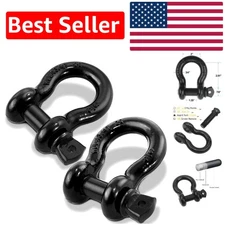 Rugged 3/4" D-Ring Shackles - 28.5 Ton Heavy Duty Recovery Solution, 2 Pack