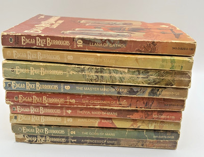 Edgar Rice Burroughs Mars Series PB Lot 9 VTG John Carter Barsoom