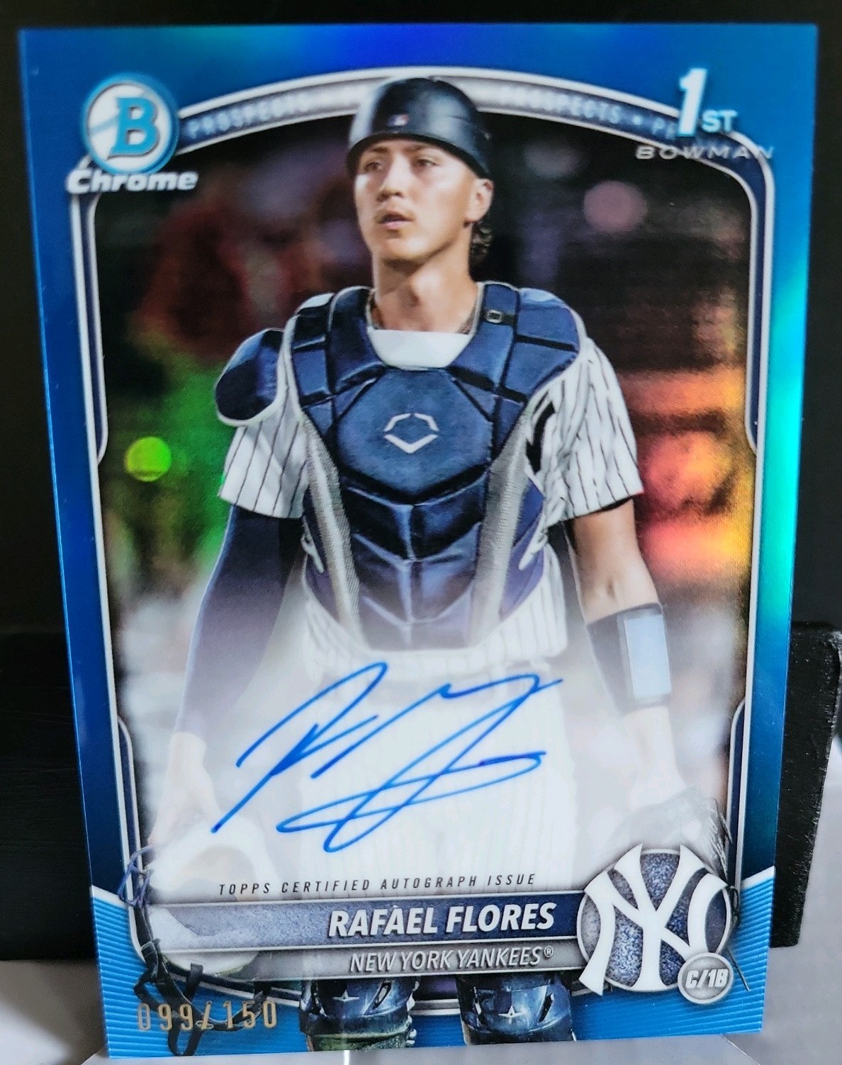 RAFAEL FLORES 2025 BOWMAN CHROME 1ST AUTOGRAPH BLUE REFRACTOR AUTO /150 First