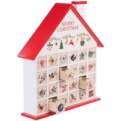 infactory Adventskalender ''Haus'' zum Befüllen, wiederverwendbar, Holz
