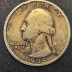 1935 Washington silver quarter.