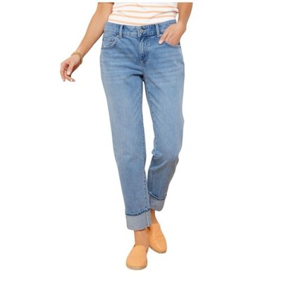 NWOT Talbots Everyday Relaxed Jeans Selene Wash Raw Hem Cuffed Size 16
