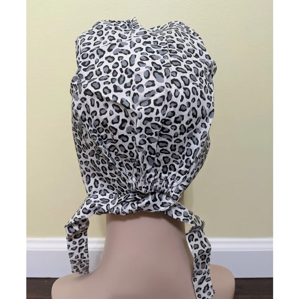 Surgery Surgical Scrub Unisex Cap Caps Hats Hat Health Nurse leopard cheetah - Image 3 of 4