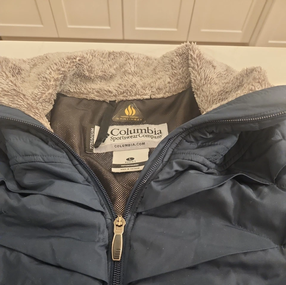 Columbia Mujer Omni Heat Chaqueta Acolchada Puffer Abrigo Negro Grande Foto 2 de 4