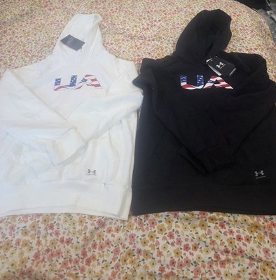 Bundle Under Armour Rival Fleece Freedom Wordmark Boys' Hoodie White/Black Large