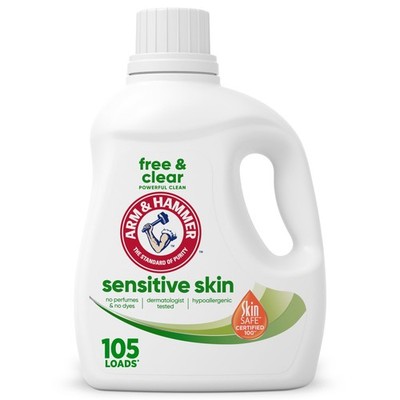 ARM & HAMMER Sensitive Skin Free & Clear Liquid Laundry 105 Fl Oz (Pack of 1)