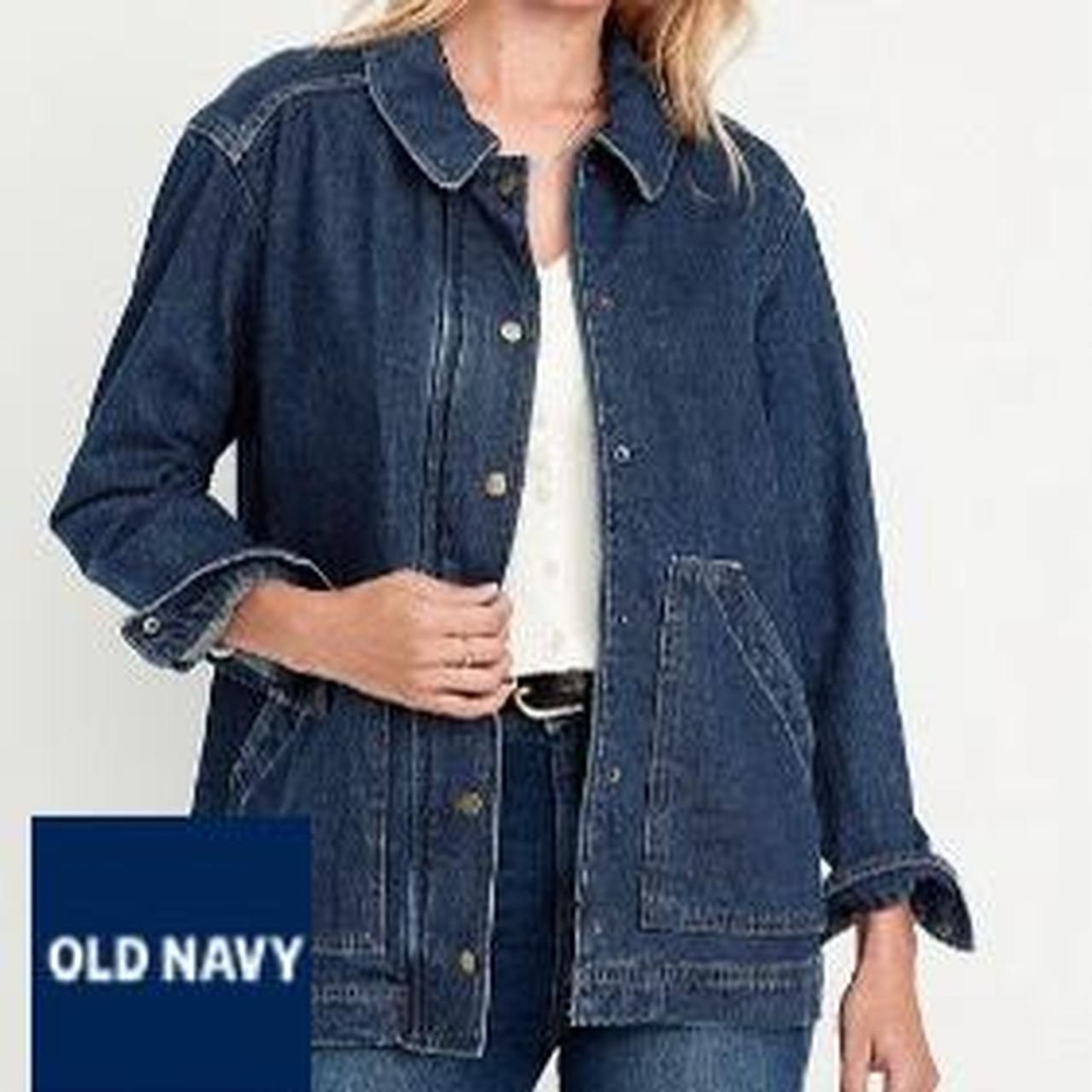 Old Navy Men's XXL Tall Denim Barn Jacket 100% Cotton Blue Jean