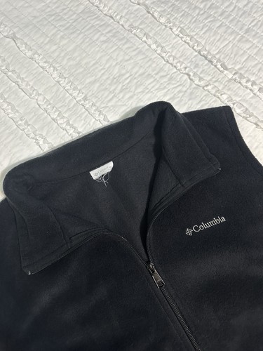 Columbia Women's Benton Springs Full Zip Fleece Vest Jacket 1X Sleeveless Black - Picture 2 of 4