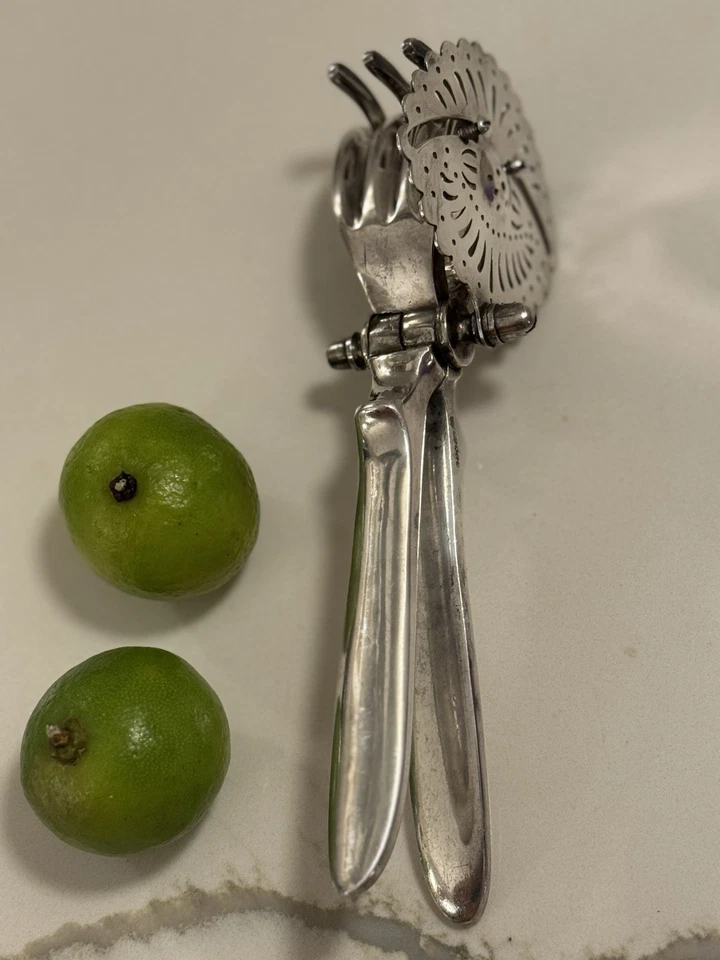 Prensa de cítricos chapada en plata rara William Sutton & Creswick 1900 Foto 3 de 4