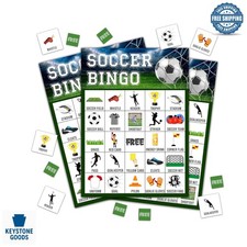 Soccer Bingo Game for Adults   24 Player Party Supplies  Sports Fun