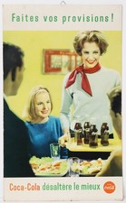Altes Werbeschild Coca Cola Kartonage 1950er / 1960er 50 x 30 cm