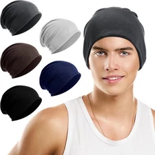 Syhood 5 Pcs Unisex Slouchy Beanie Hats for Men One Size, Classic Colors 