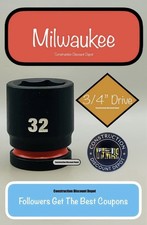 Milwaukee 49-66-6370 32mm Shockwave Impact Duty 34 Drive Shallow 32 Mm Socket