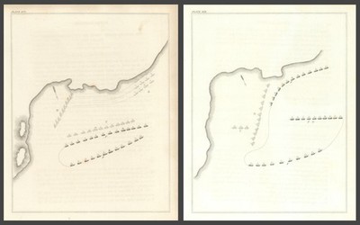 Schlacht von St. Kitts, Jan-Feb 1782, Karibik   Sir Samuel Hood 2 Blätter 1824 Karte