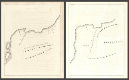 Battle of St. Kitts, Jan-Feb 1782, Caribbean — Sir Samuel Hood—2 sheets 1824 map