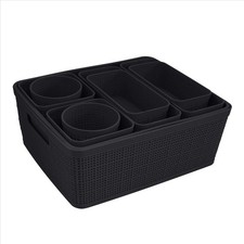 10 Piece Organizing Set Multiple Size Bins Multipurpose Office Desk Dorm