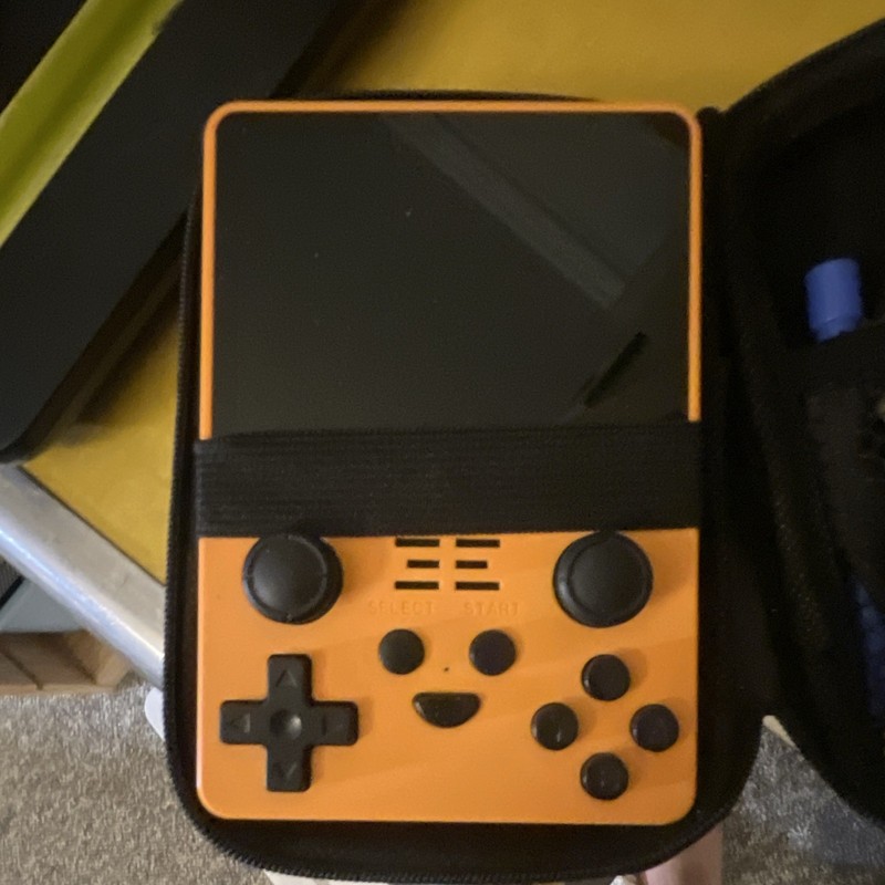 Powkiddy RGB20S Handheld Retro Game Console Orange/Black 64GB (For parts)