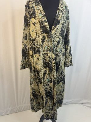 Free People Rae Paisley Print Duster Coat Large Women Casual Long Sleeve Jacket