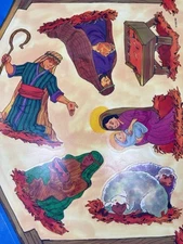 Nativity Manger Scene Window Cling Hanging Christmas Decor Decoration Cleo USA