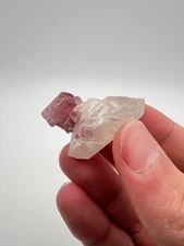 Gem Pink Elbaite Tourmaline on Milky Quartz from the Himalaya Mine, California